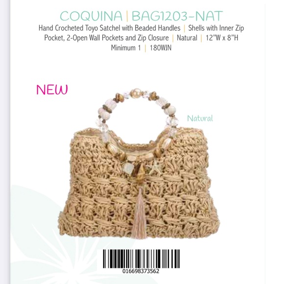 NWT Cappelli Straworld Satchel With Beaded Handle - Picture 5 of 5